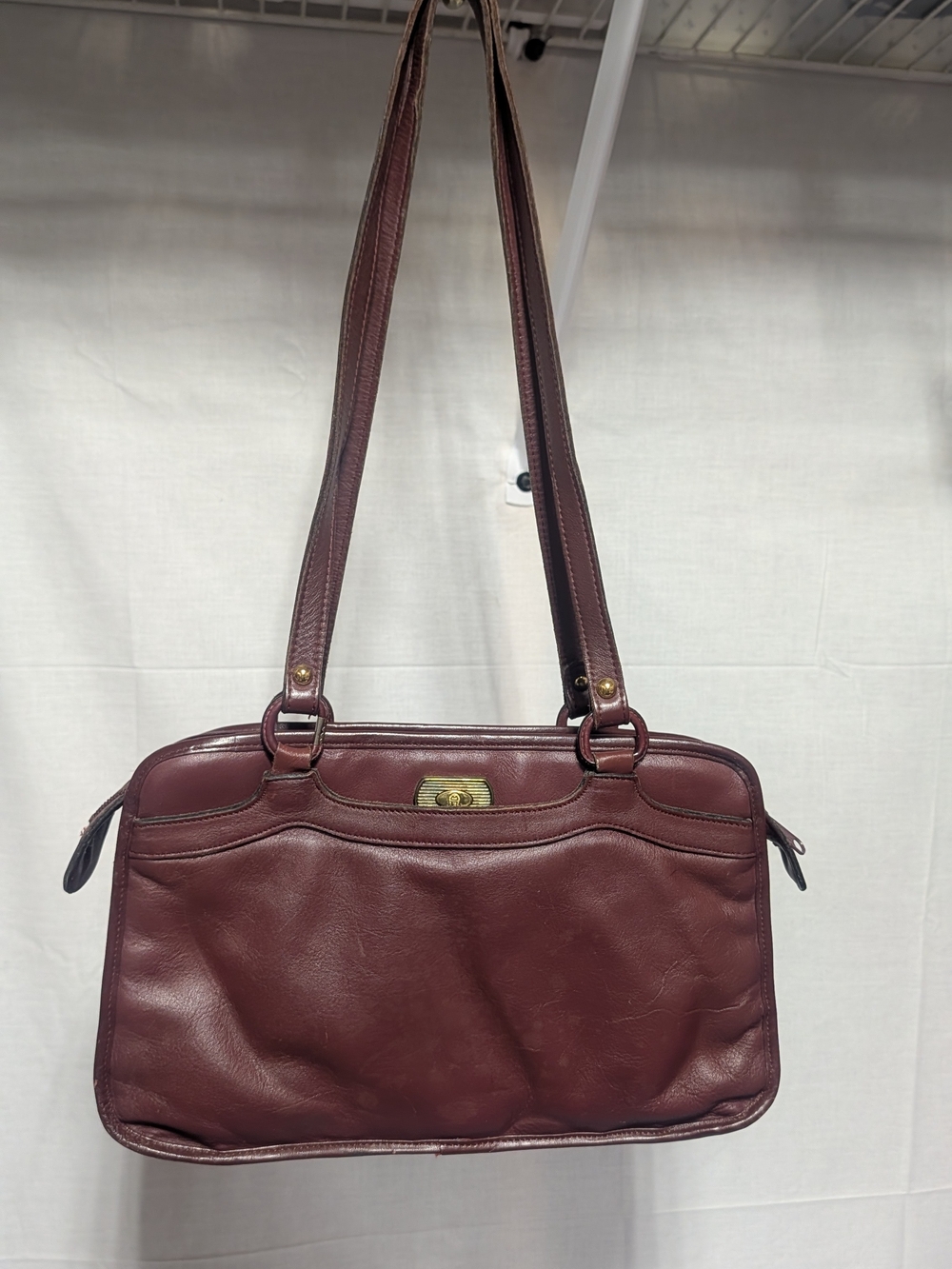 Etienne Aigner Burgundy Shoulder Bag with Double Straps